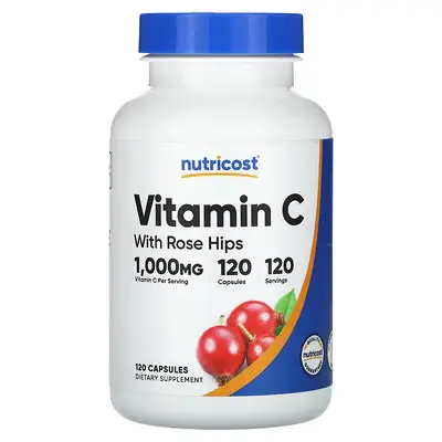 Nutricost Vitamin C With Rose Hips 1000mg Capsules